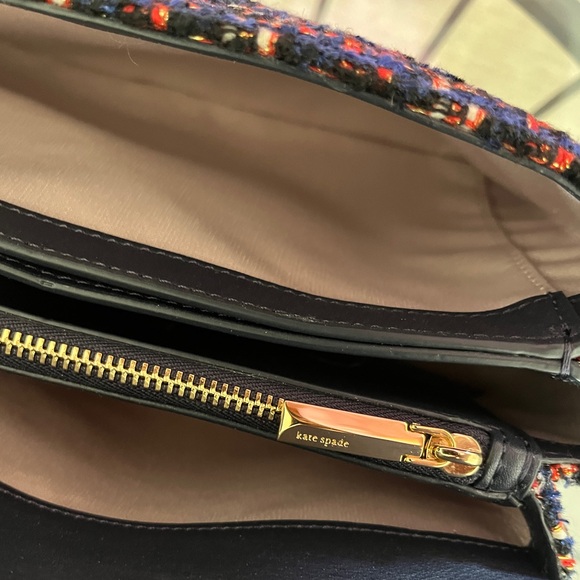 KATE SPADE NEW YORK Carlyle Tweed Medium Flap 2-way convertible bag. NWOT. - Picture 13 of 15
